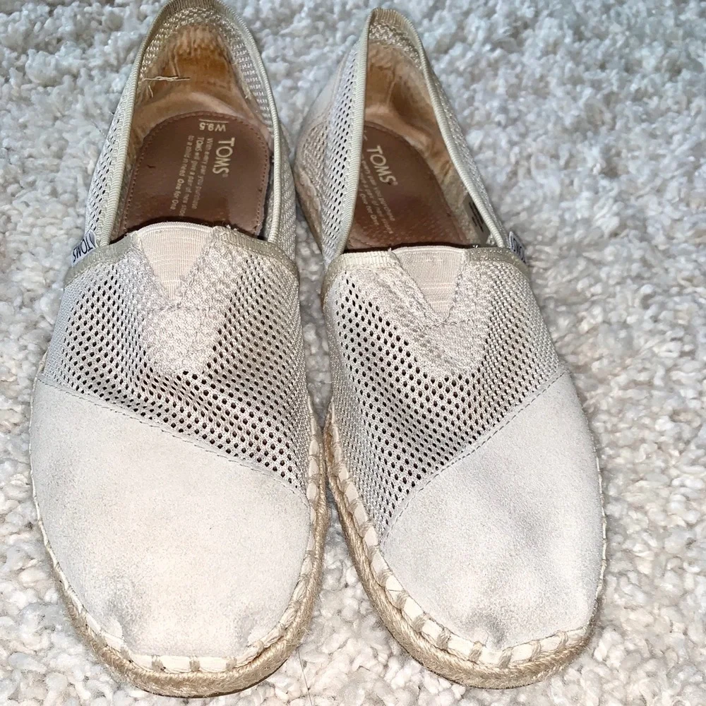 Tom’s suede and mesh espadrilles